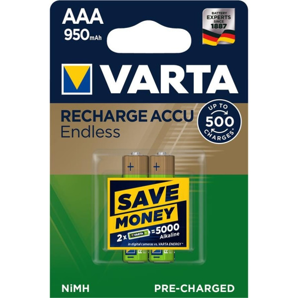 Аккумулятор VARTA RECHARGEABLE ACCU ENDLESS AAA 950mAh BLI 2 NI-MH
